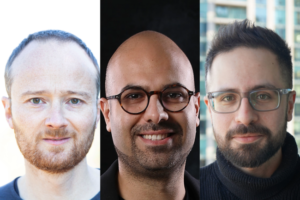 From left to right: Professor Philipp Maass from the Temerty Faculty of Medicine and SickKids Research Institute, Professor Samin Aref (MIE) and Milad Mokhtaridoost, a postdoctoral fellow in computational biology. (photos courtesy of Philipp Maass, Samin Aref and Milad Mokhtaridoost)