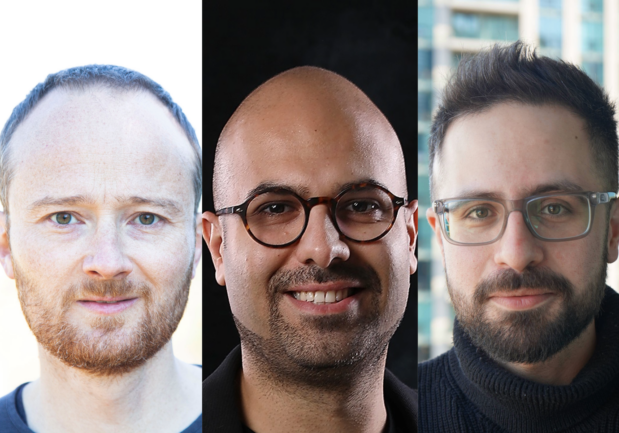 From left to right: Professor Philipp Maass from the Temerty Faculty of Medicine and SickKids Research Institute, Professor Samin Aref (MIE) and Milad Mokhtaridoost, a postdoctoral fellow in computational biology. (photos courtesy of Philipp Maass, Samin Aref and Milad Mokhtaridoost)